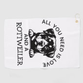 Rottweiler Lovers Golfhandtuch (Horizontal)