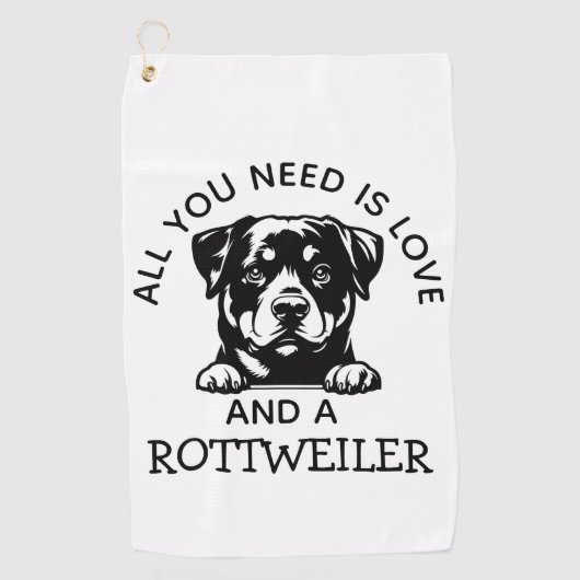 Rottweiler Lovers Golfhandtuch (Vorderseite)