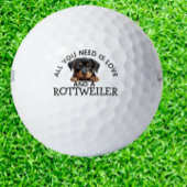 Rottweiler Loving Golfer Golfball