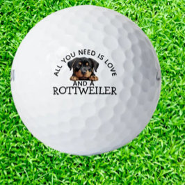 Rottweiler Loving Golfer Golfball