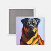Rottweiler-Malerei Magnet (Vorderseite/Rückseite)