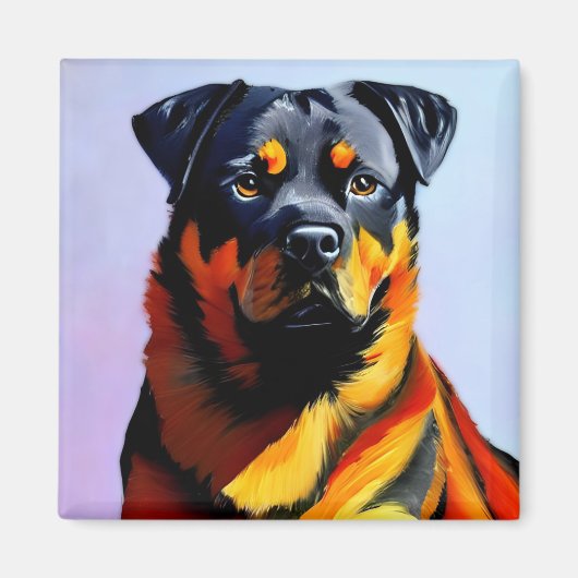 Rottweiler-Malerei Magnet (Vorne)