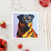 Rottweiler-Malerei Serviette (Beispiel)
