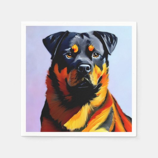 Rottweiler-Malerei Serviette (Vorderseite)