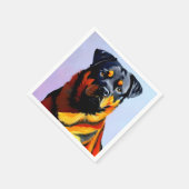 Rottweiler-Malerei Serviette (Ecke)