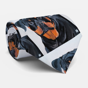 Rottweiler-Malerei von Alfred Fox Krawatte