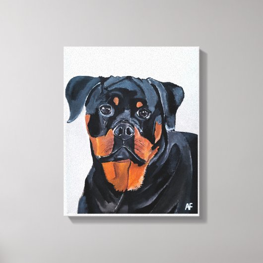 Rottweiler-Malerei von Alfred Fox Leinwanddruck (Vorderseite)