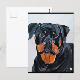 Rottweiler-Malerei von Alfred Fox Postkarte
