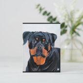 Rottweiler-Malerei von Alfred Fox Postkarte (Stehend Vorderseite)