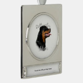 Rottweiler Mama 2 Banner-Ornament Silber (Rechts)