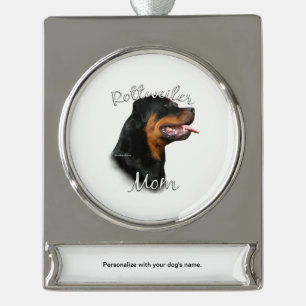 Rottweiler Mama 2 Banner-Ornament Silber