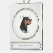 Rottweiler Mama 2 Banner-Ornament Silber (Links)