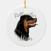 Rottweiler Mama 2 Keramik Ornament (Hinten)
