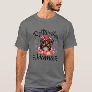 Rottweiler Mama Florals Niedlich Hunde Mama Mutter T-Shirt