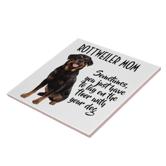 Rottweiler Mama Keramik Tile Fliese (Seite)