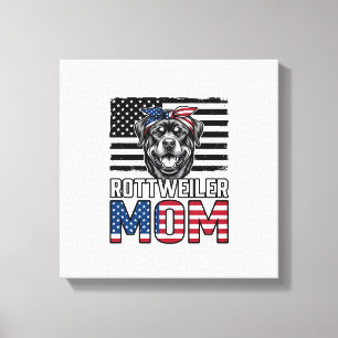 Rottweiler-Mama-patriotisches-vintage-Hund-Shirt-D Leinwanddruck
