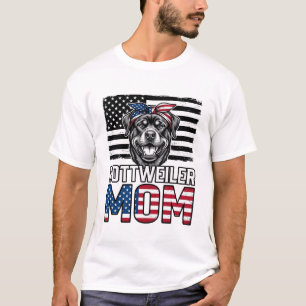 Rottweiler-Mama-patriotisches-vintage-Hund-Shirt-D T-Shirt