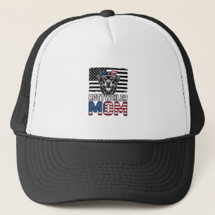 Rottweiler-Mama Patriotisches Vintage-Hund-Shirt-D Truckerkappe