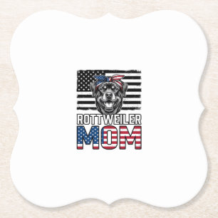 Rottweiler-Mama-patriotisches-vintage-Hund-Shirt-D Untersetzer