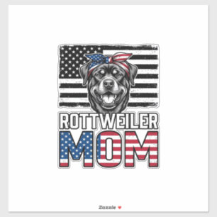 Rottweiler-Mama-patriotisches-vintage-Hunde-Shirt- Aufkleber