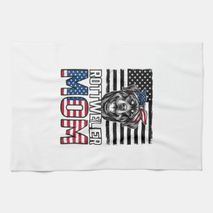 Rottweiler-Mama-patriotisches-vintage-Hunde-Shirt- Geschirrtuch