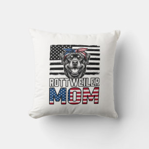 Rottweiler-Mama-patriotisches-vintage-Hunde-Shirt- Kissen