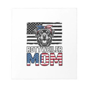 Rottweiler-Mama-patriotisches-vintage-Hunde-Shirt- Notizblock