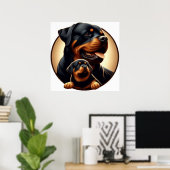 Rottweiler Mama und Welpe 03 5000X Poster (Heimbüro)