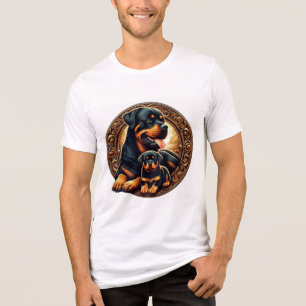 Rottweiler Mama und Welpe 04 5000X Tri-Blend Shirt