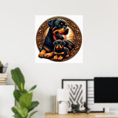 Rottweiler Mama und Welpe Poster (Heimbüro)
