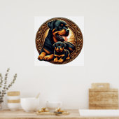 Rottweiler Mama und Welpe Poster (Küche)