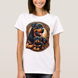 Rottweiler Mama und Welpe T-Shirt