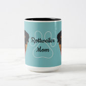 Rottweiler-Mama Zweifarbige Tasse (Mittel)