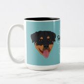 Rottweiler-Mama Zweifarbige Tasse (Links)