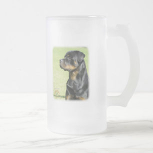 Rottweiler Mattglas Bierglas