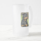 Rottweiler Mattglas Bierglas (VorderseiteRechts)