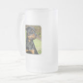 Rottweiler Mattglas Bierglas (Vorderseite Links)