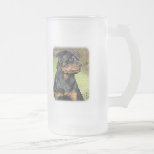 Rottweiler Mattglas Bierglas (Rechts)