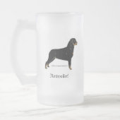 Rottweiler Mattglas Bierglas (Links)