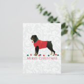 Rottweiler Merry Christmas Design Feiertagspostkarte (Stehend Vorderseite)