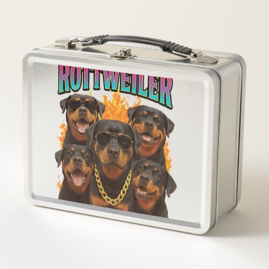 Rottweiler Metall Brotdose (Vorderseite)