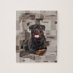 Rottweiler - Metzgerhund Digital Kunst Puzzle