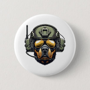 Rottweiler Militärdesign Button
