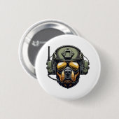 Rottweiler Militärdesign Button (Vorne & Hinten)