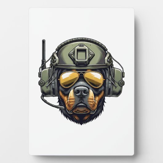 Rottweiler Militärdesign Fotoplatte (Vorderseite)