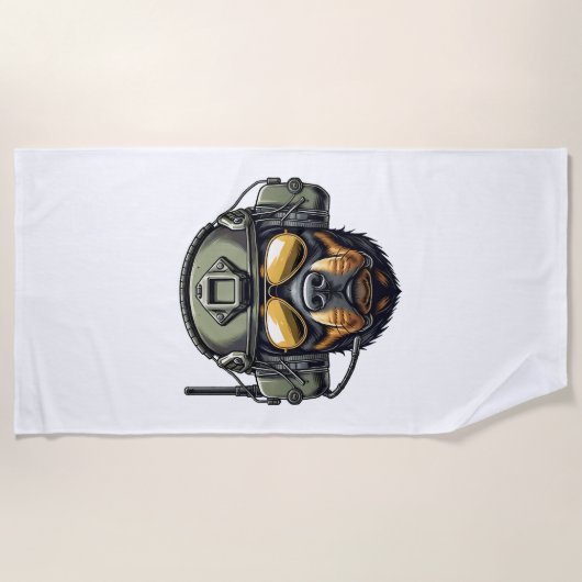 Rottweiler Militärdesign Strandtuch (Vorderseite)