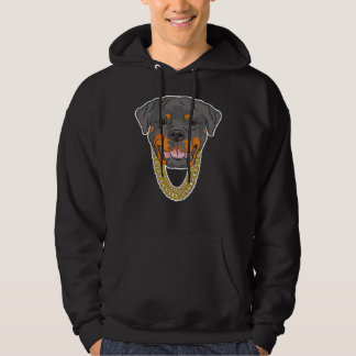 Rottweiler mit Gold-Ketten-Sticker-Handy-Fall Hoodie