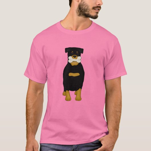 Rottweiler mit Knochen-T - Shirt (Vorderseite)