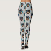 Rottweiler mit Kopfhörern Leggings 4 (Rückseite)