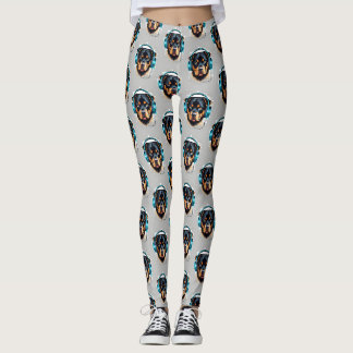 Rottweiler mit Kopfhörern Leggings 4